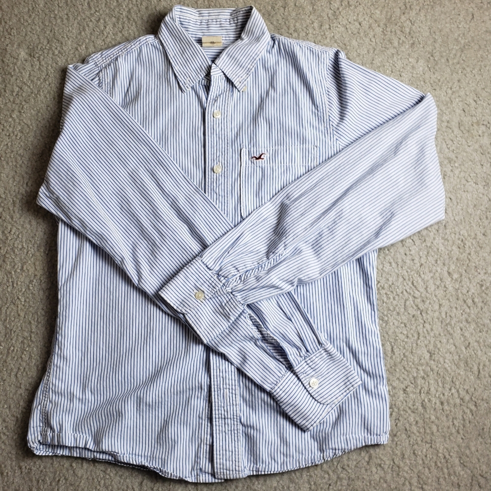 Hollister Casual Button Down Striped Shirt Medium - Picture 3 of 6